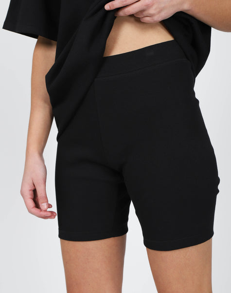NEW FERNANDA RIBBED BIKER SHORTS  (BLACK) (CURVY & REGULAR) main image 1