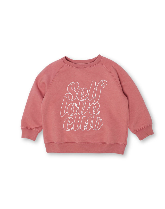 The "SELF LOVE CLUB" Little Babes Big Sister Crew Neck Sweatshirt | Rose Blush