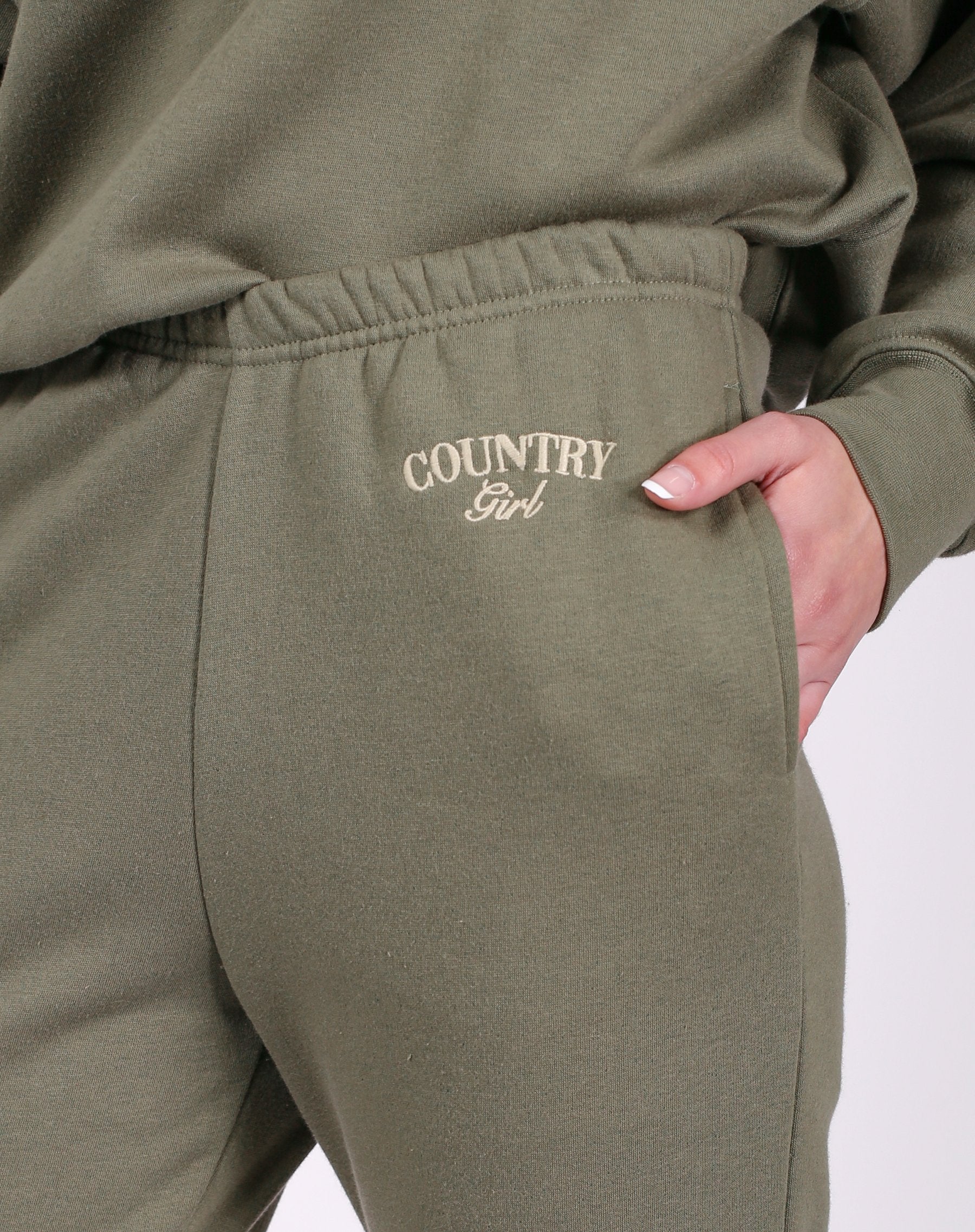 The "COUNTRY GIRL" Best Friend Joggers | Olive