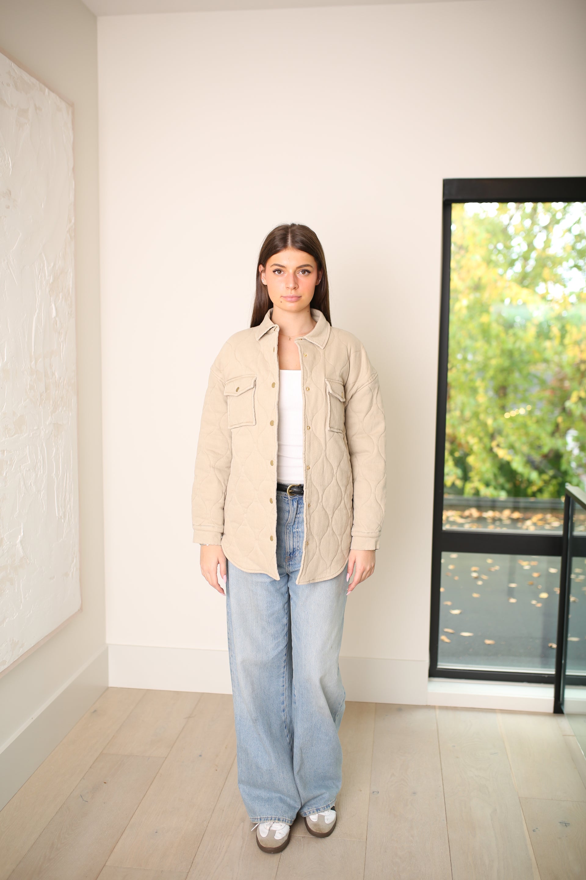 Leni Quilted Brushed Cotton Coat