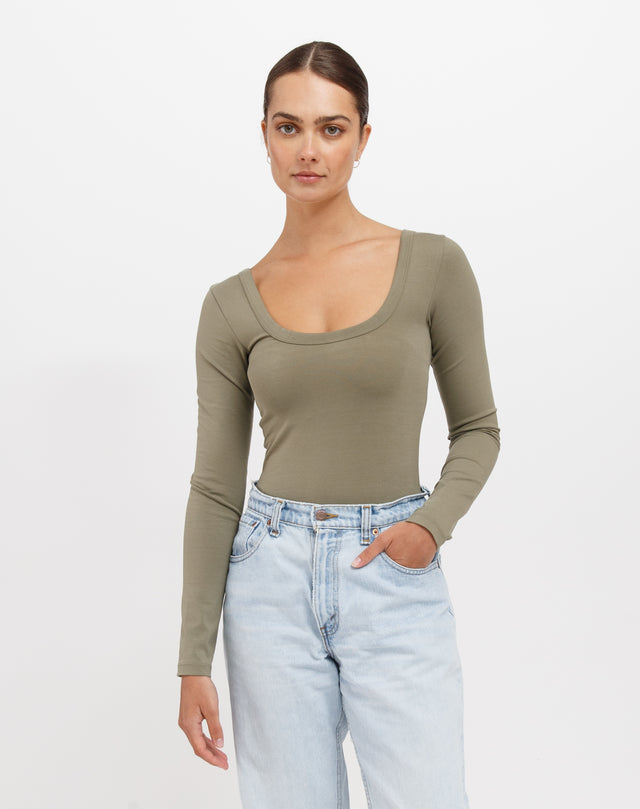 Long Sleeve Bodysuit - Olive