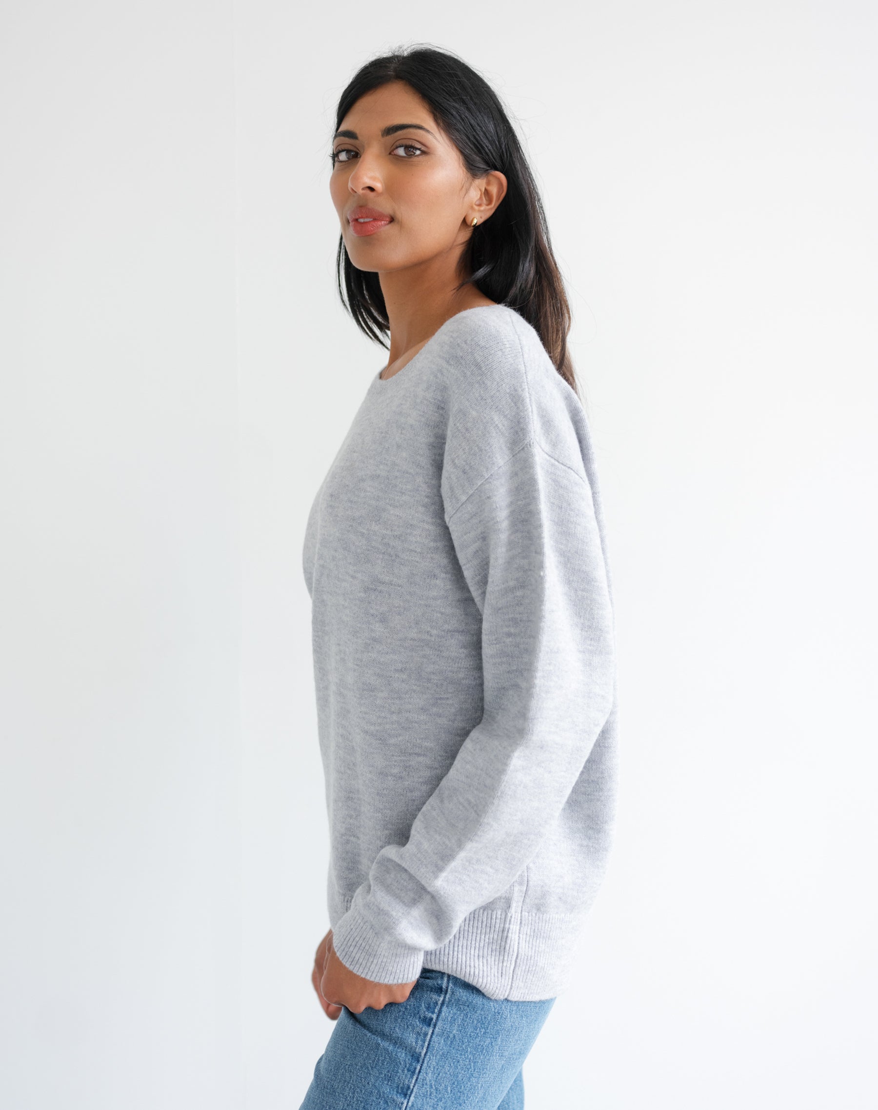 Oversized Knitted Crew Sweater
