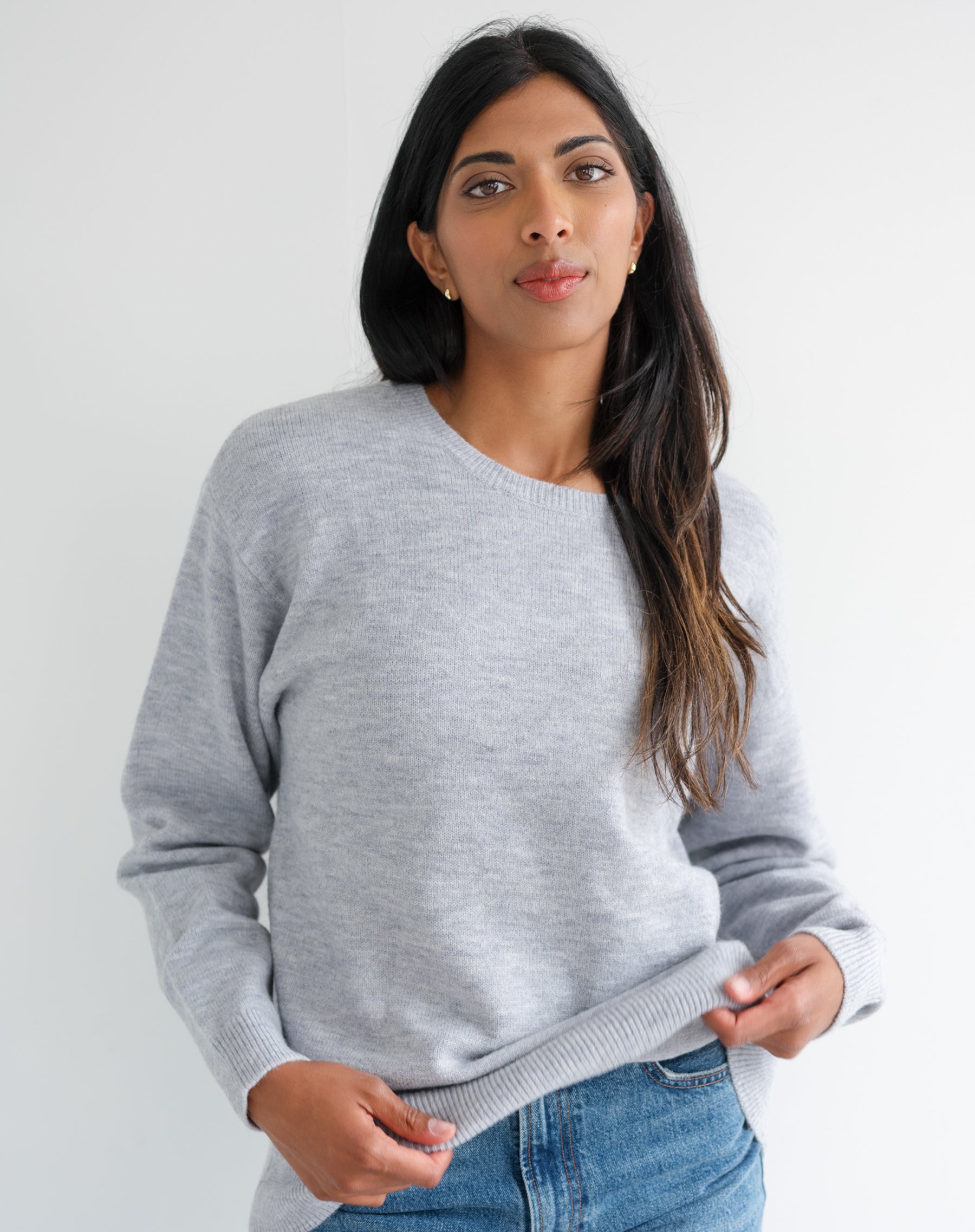 Oversized Knitted Crew Sweater
