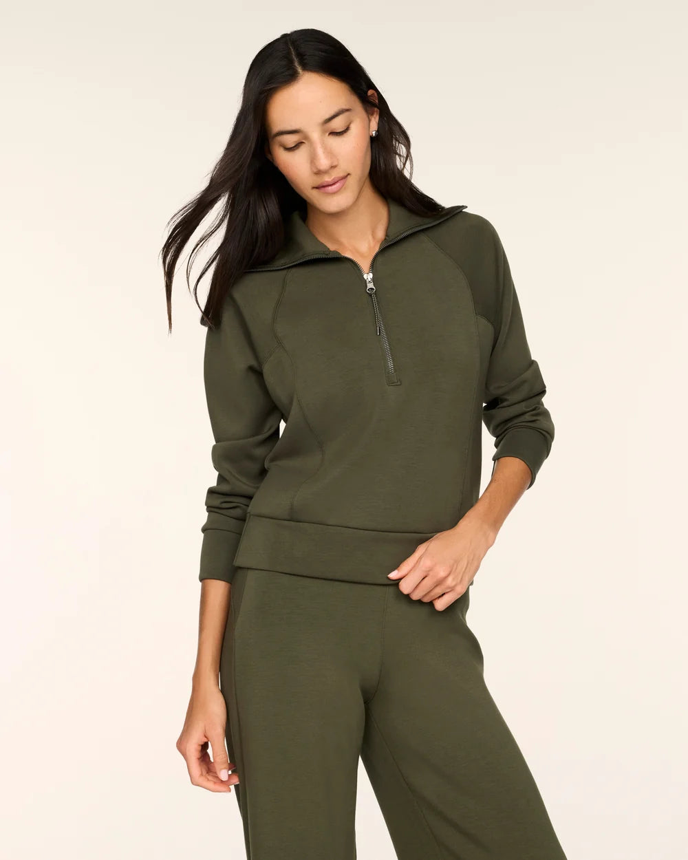 Spanx Airessentials Half Zip Black