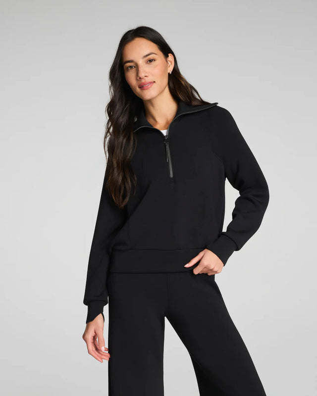 Spanx Airessentials Half Zip Black