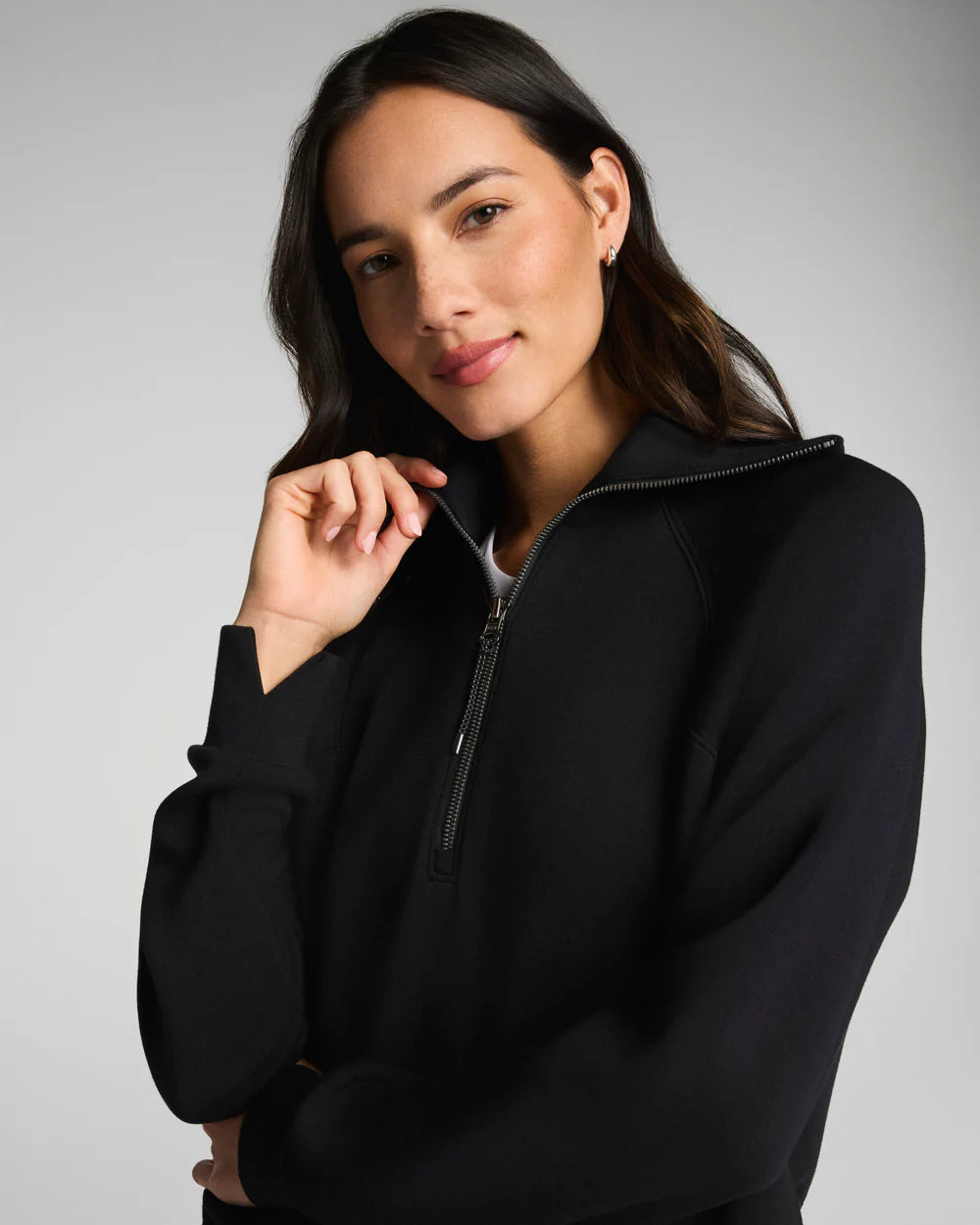 Spanx Airessentials Half Zip Black
