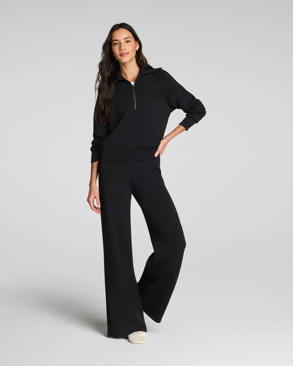 Spanx Airessentials Half Zip Black
