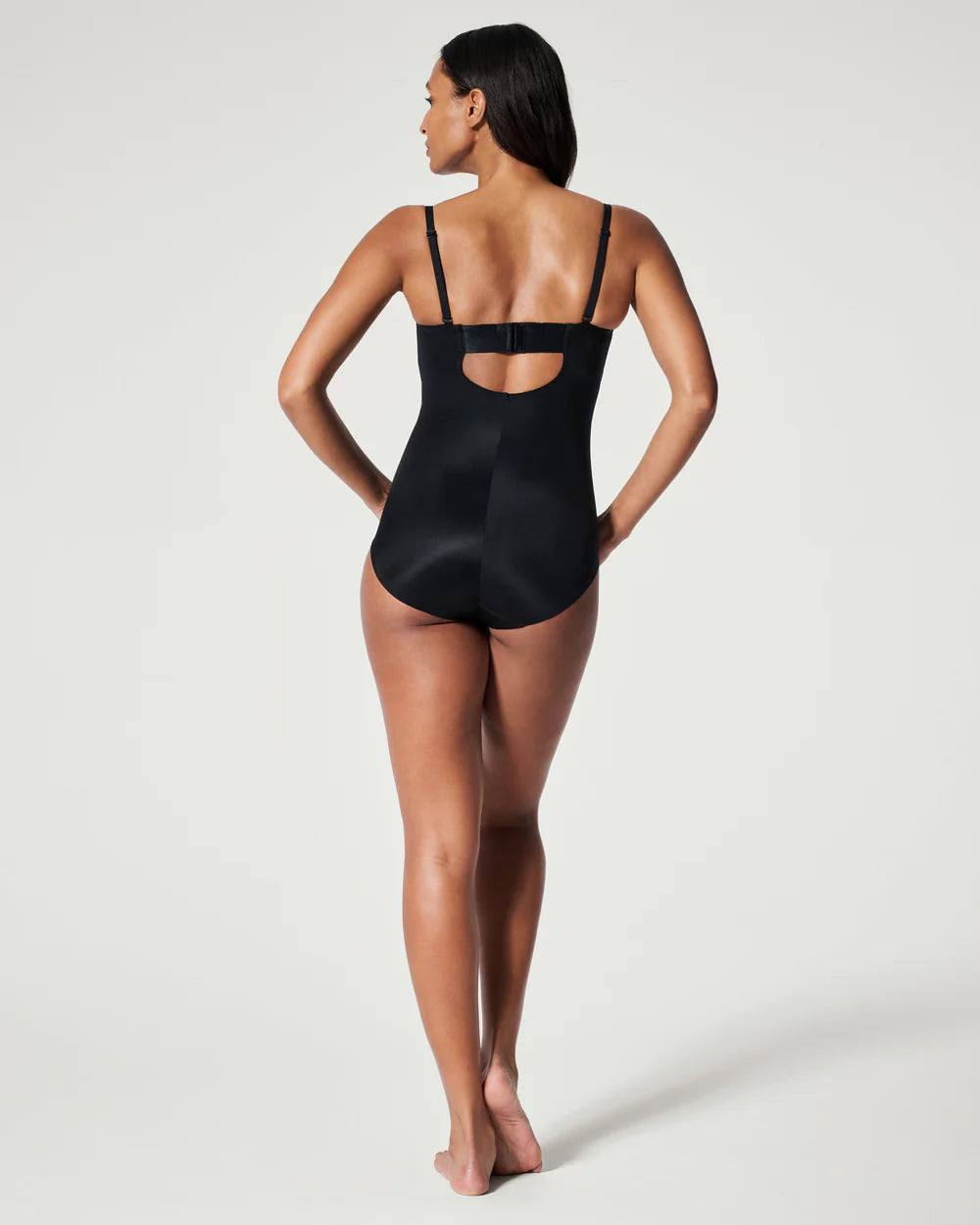 Suit Your Fancy Strapless Cupped Bodysuit Black