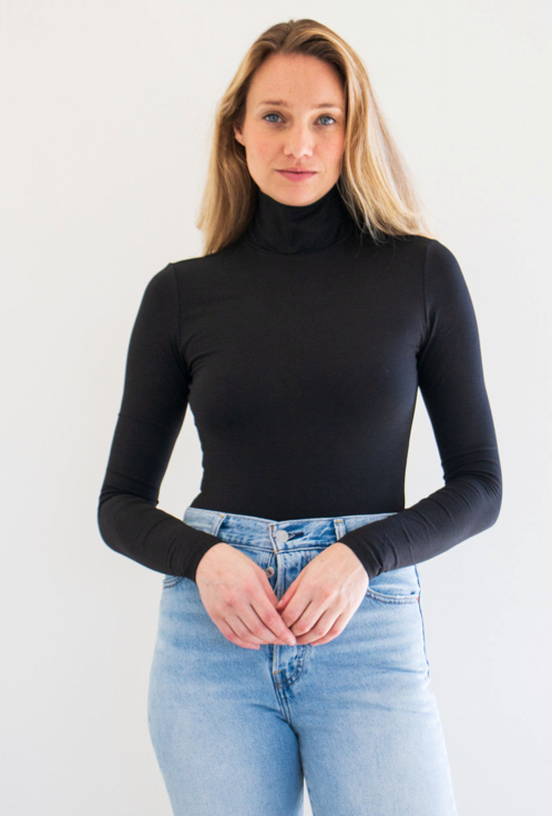 Long Sleeve Turtle Neck Black S M