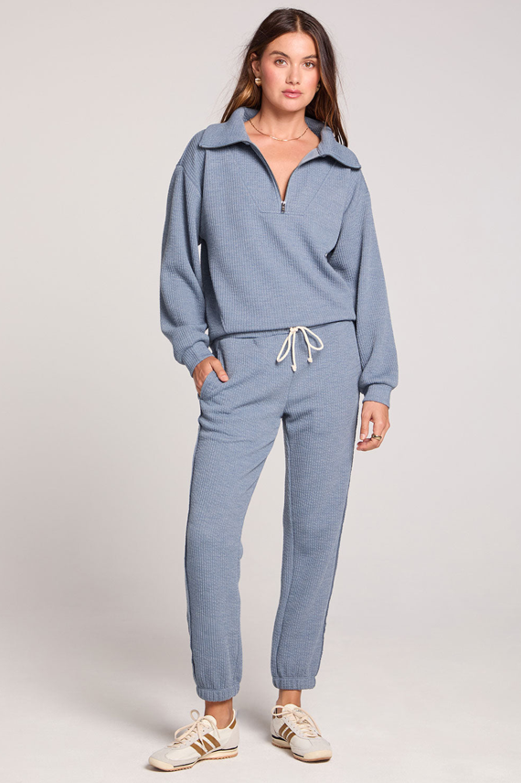 Pull On Worn Blue Jogger Pant
