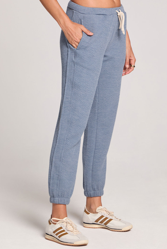 Pull On Worn Blue Jogger Pant