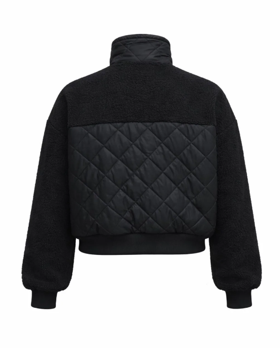 Tess Teddy Quilted Coat Black