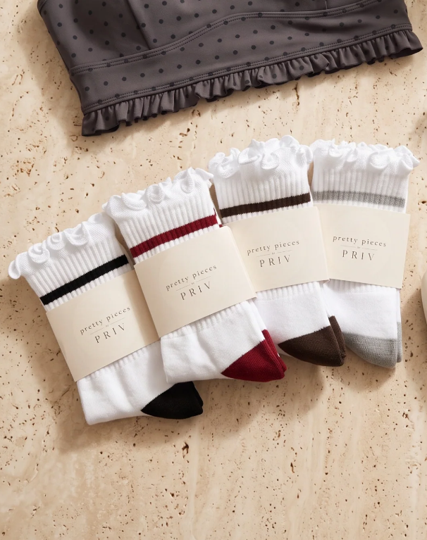 Stripe Ruffle Top PRIV Sock