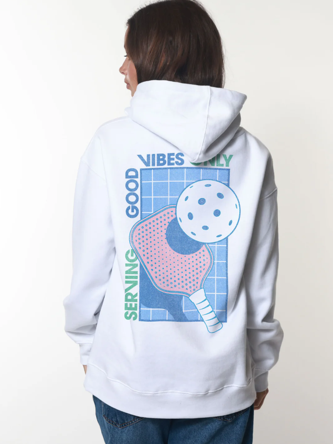 Pickleball Players Club White Oversized Hoodie
