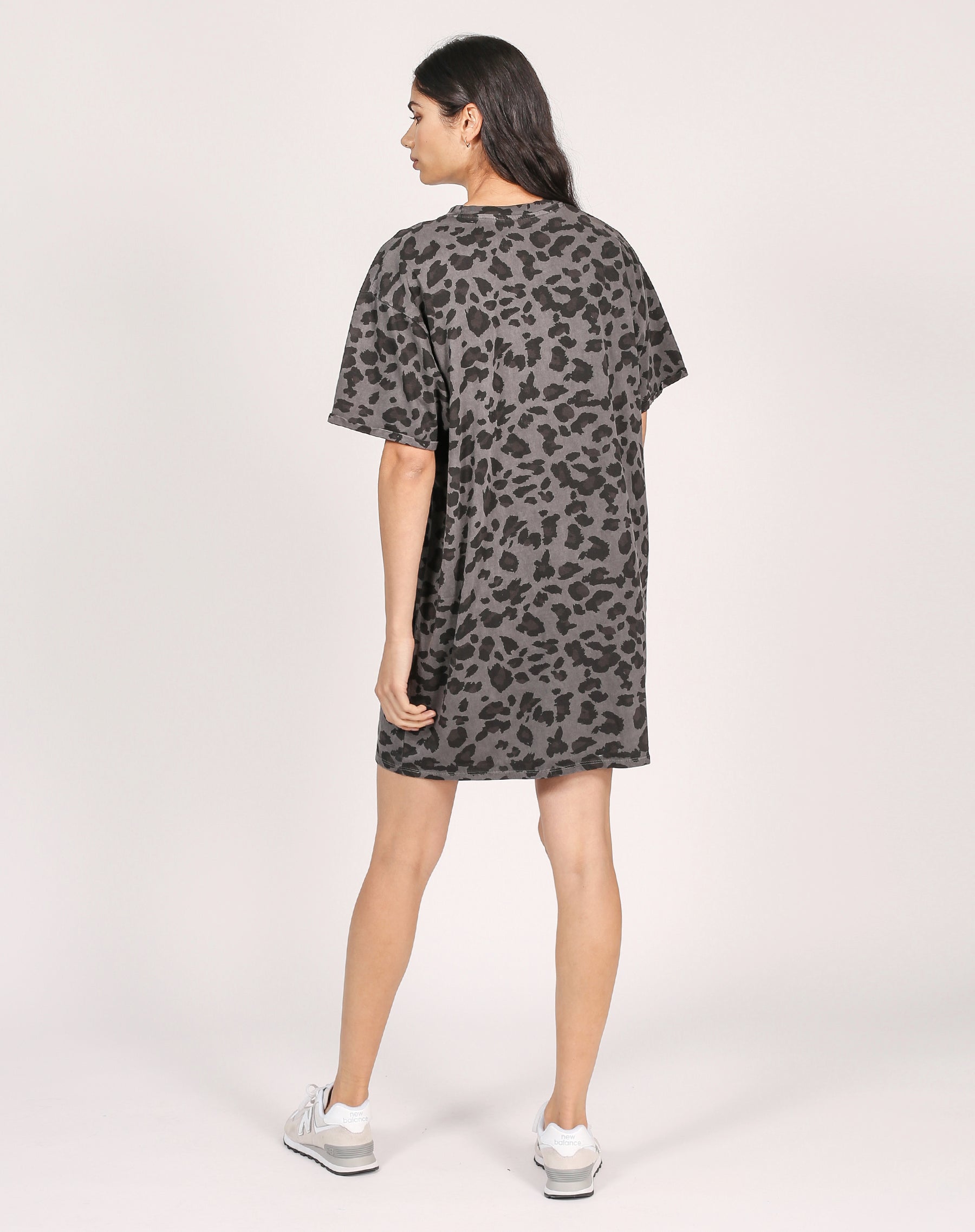The Boxy Tee Dress | Slate Leopard