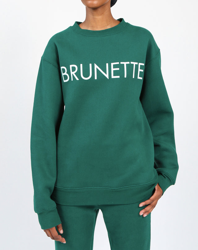 The "BRUNETTE" Classic Crew Neck Sweatshirt | Emerald