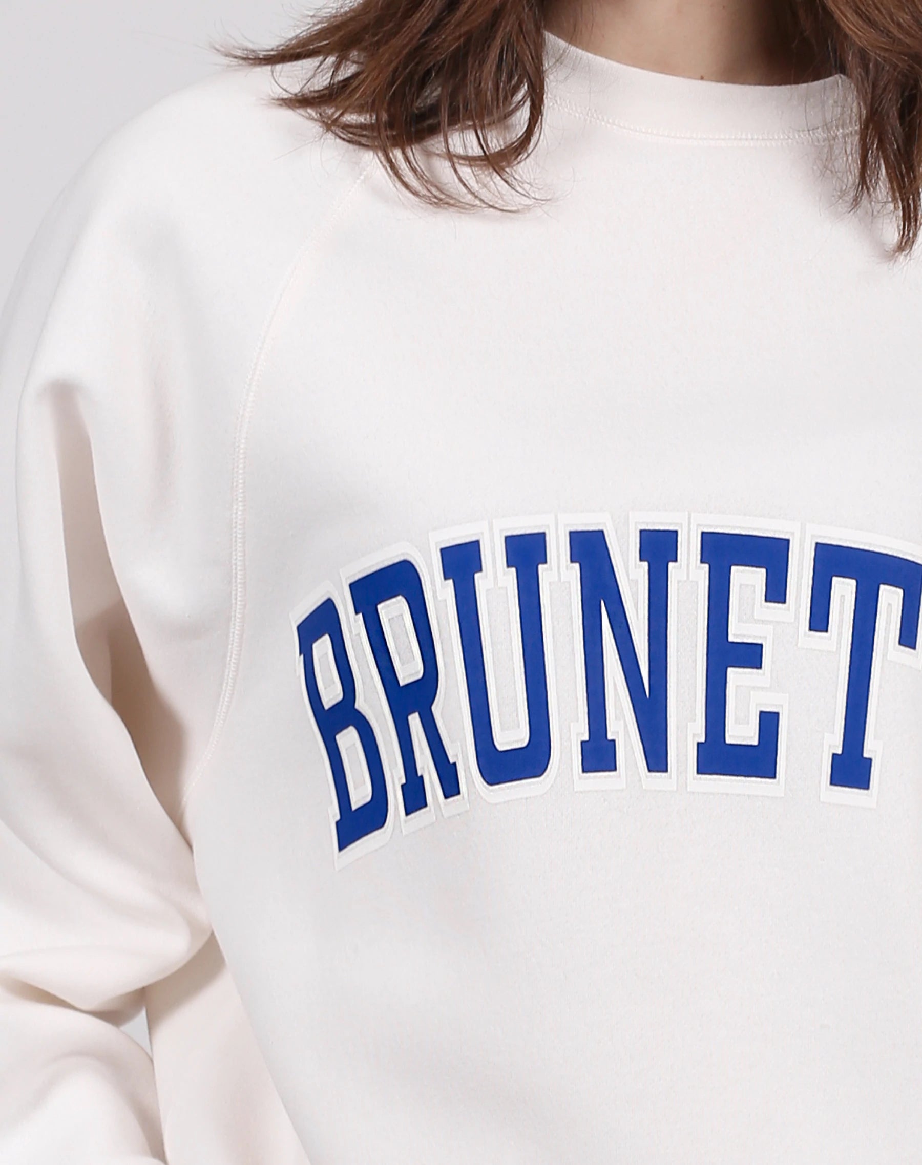 The "BRUNETTE" Not Your Boyfriend's Crew Neck Sweatshirt | Marshmallow