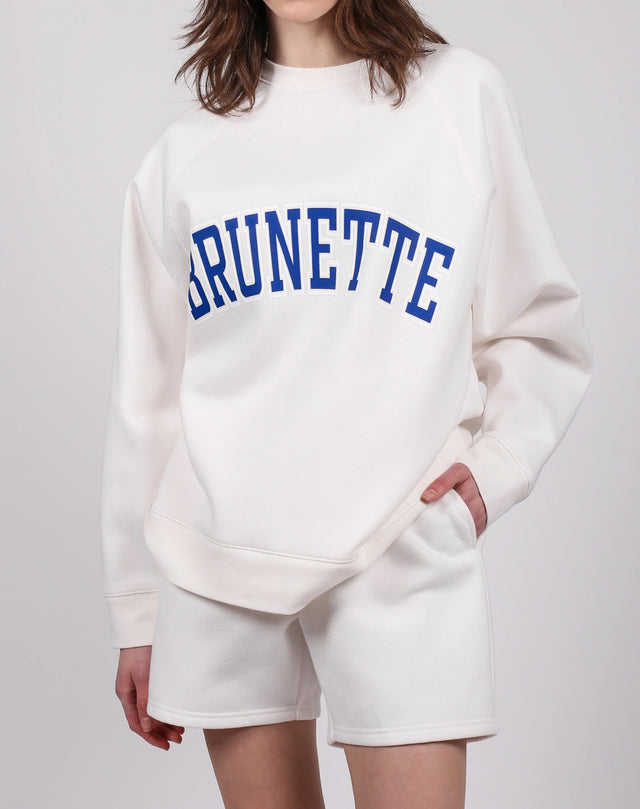 The "BRUNETTE" Not Your Boyfriend's Crew Neck Sweatshirt | Marshmallow