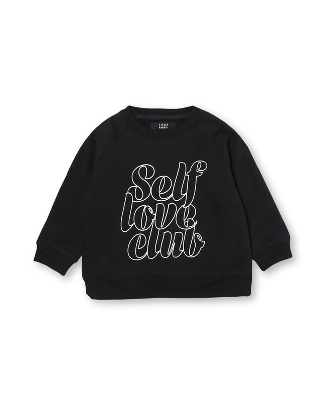 The "SELF LOVE CLUB" Little Babes Big Sister Crew Neck Sweatshirt | Black