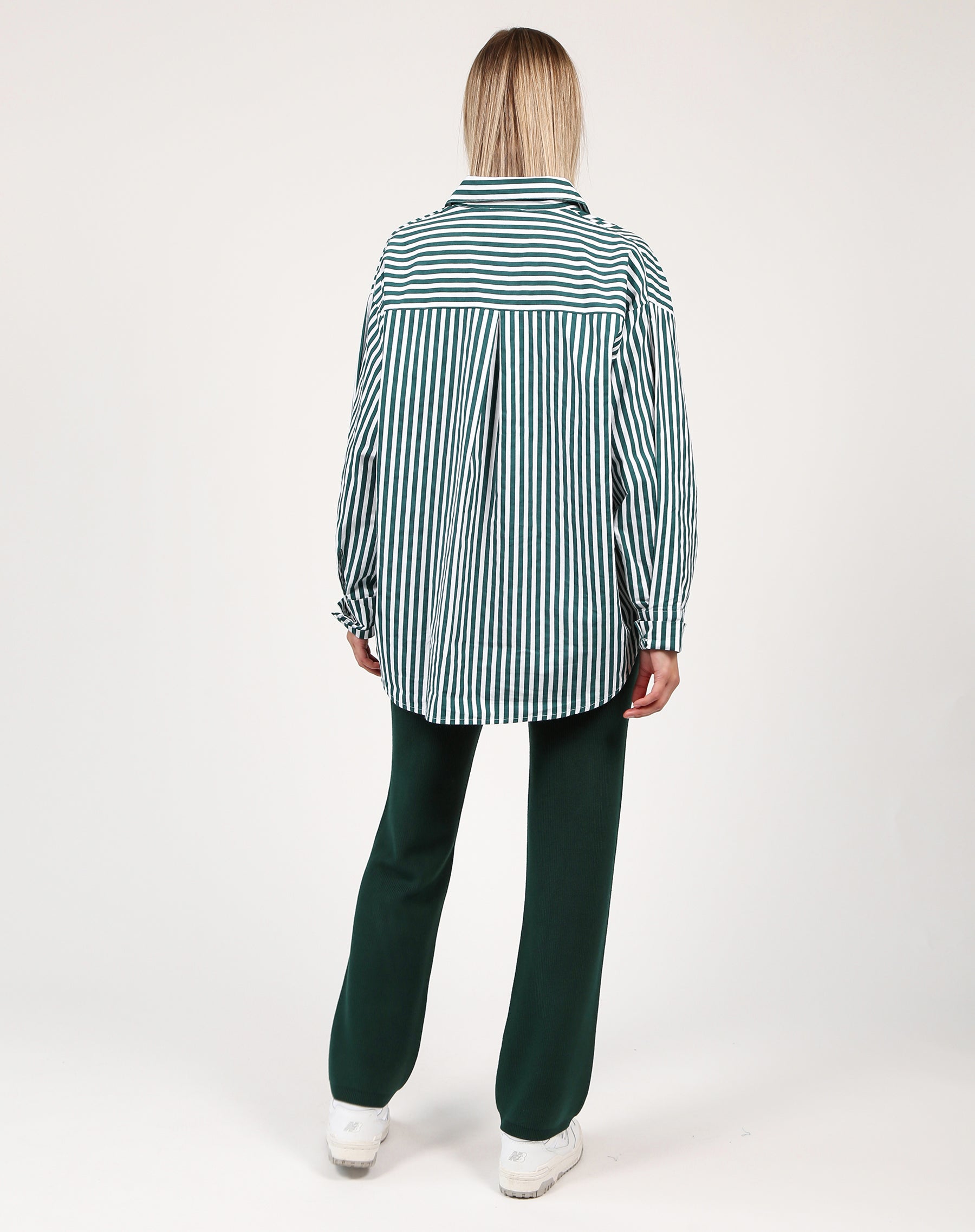 Striped Button Up Shirt | Emerald