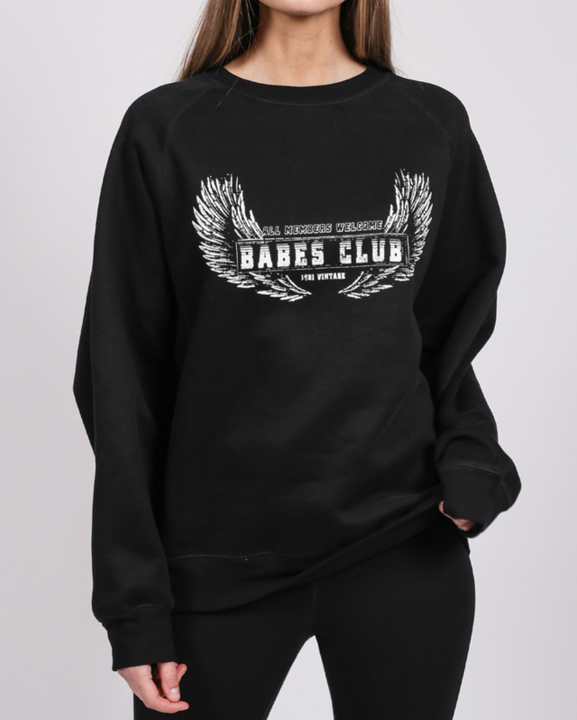 The Babes Club Wings - Not Your Boyfriends Crew Neck - Black