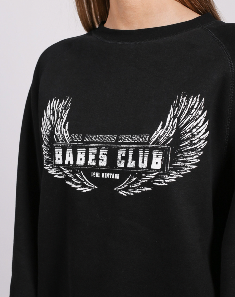The Babes Club Wings - Not Your Boyfriends Crew Neck - Black