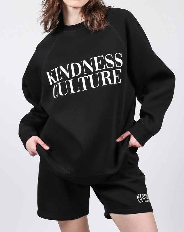 The "KINDNESS CULTURE" Not Your Boyfriend's Crew Neck Sweatshirt | Black