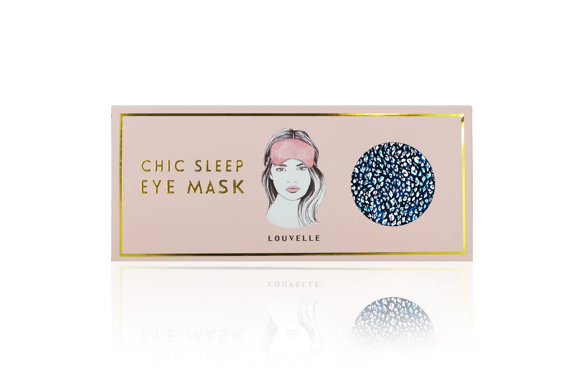 Chloe Eye Mask in Denim Leopard