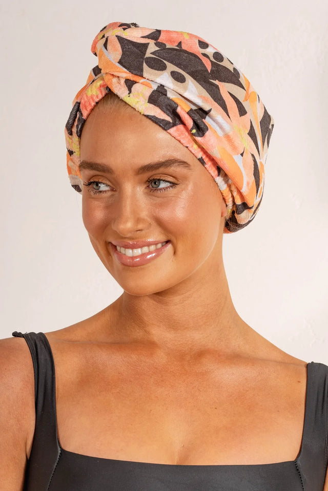 Riva Hair Towel Wrap In Sunkissed Lily